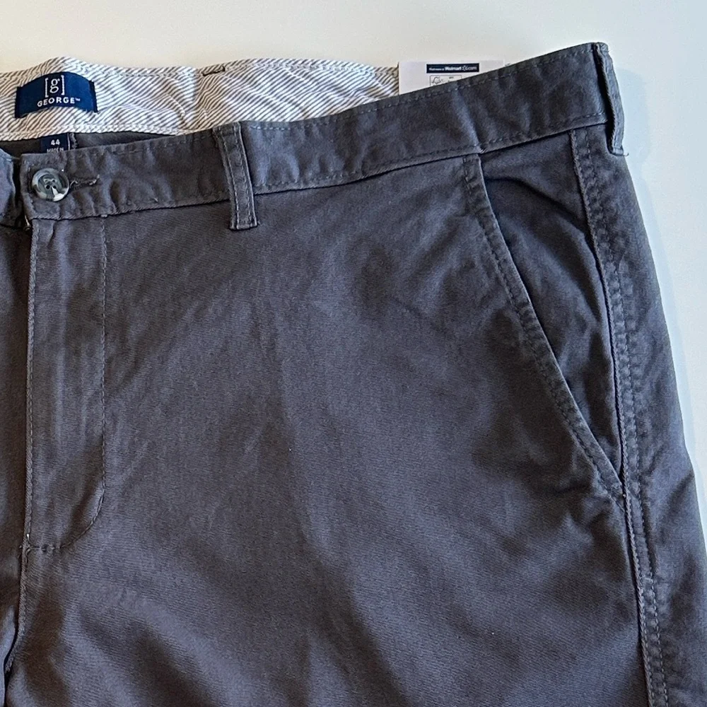 George Big Men’s Stretch Cotton Blend Twill Flat Front Shorts, 9” Inseam - Picture 10 of 11